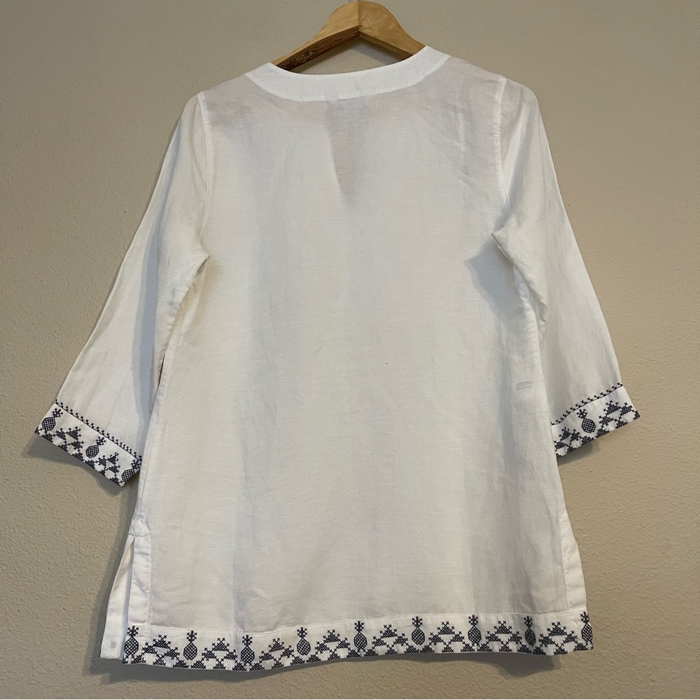 Tommy Bahama linen blend embroidery‎ blouse - Picture 4 of 10